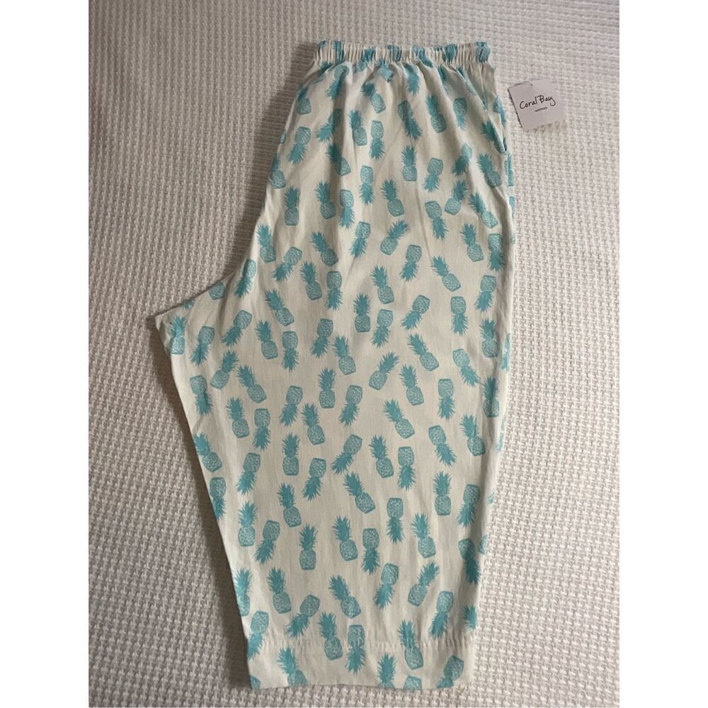 CORAL BAY Women’s 3X Drawstring Capris with Pineapple Print - Picture 5 of 6